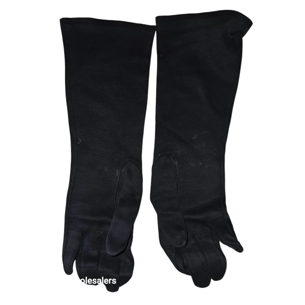 2 Vintage Long Womens Gloves Black and‎ Cream Colored Like New